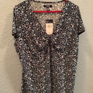 Chaps 1x blue polyester top